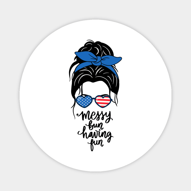 AMERICAN MESSY BUN Magnet by Saltee Nuts Designs